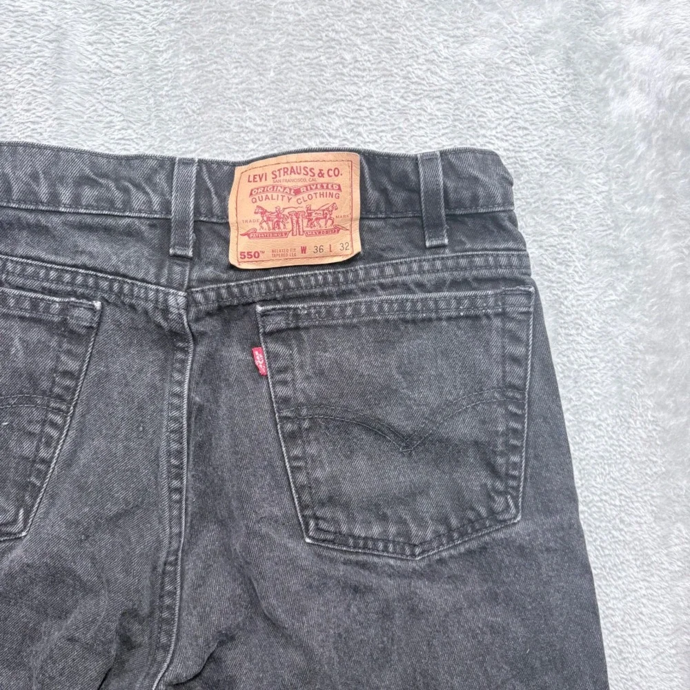 Levi's 550 Jeans Men 36x32 Black Relaxed Fit Tapered Leg Vintage 90s Made in USA